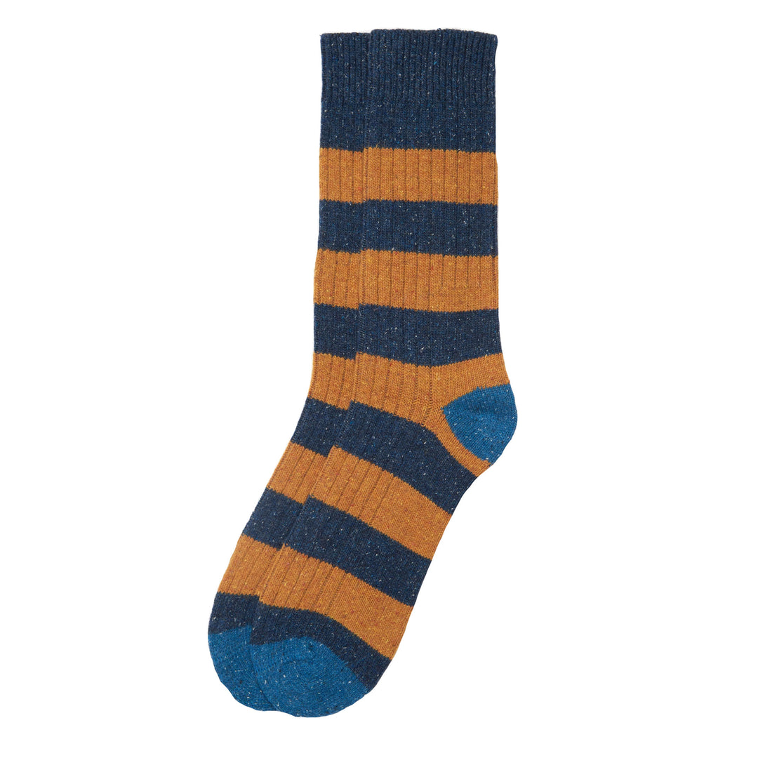 The Barbour Mens Houghton Stripe Sock in Orange#Orange