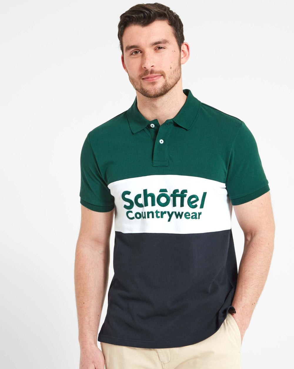 The Schoffel Mens Exeter Heritage Polo Shirt in Navy#Navy