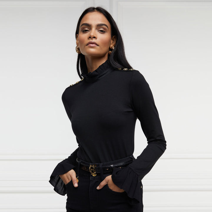 The Holland Cooper Ladies Lilibet Jersey Tee in Black#Black