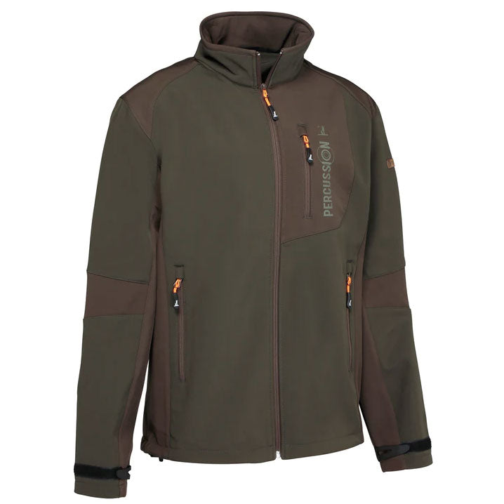 The Percussion Mens Softshell Jacket in Dark Green#Dark Green