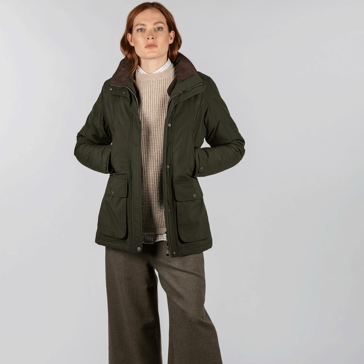 The Schoffel Ladies Rockingham Coat II in Dark Green#Dark Green