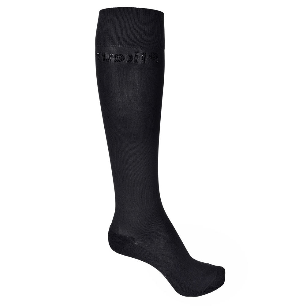 Pikeur Kniestrumpf Socks With Rhinestones in Black#Black