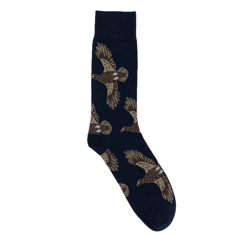 The Shuttle Socks Ladies Flying Grouse Socks in Navy#Navy