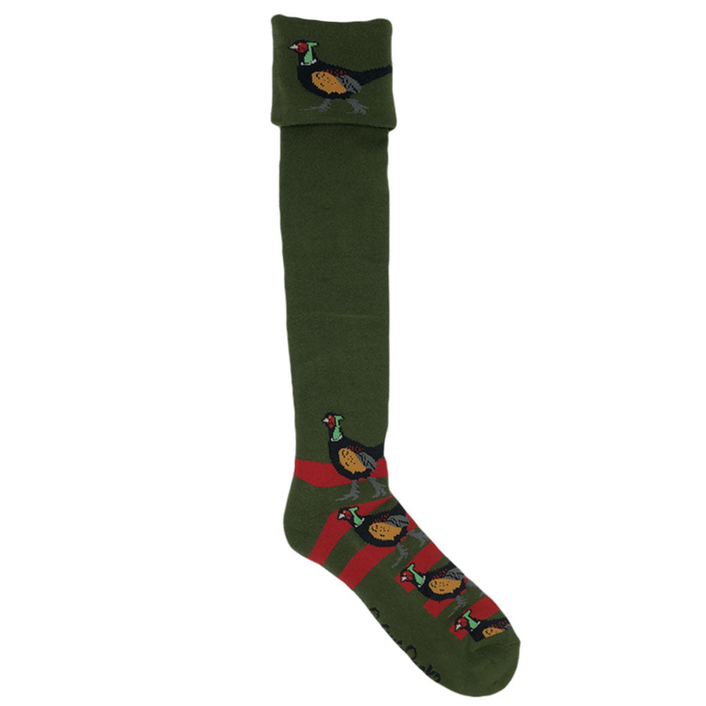 The Shuttle Socks Ladies Shooting Socks Pheasant in Red#Red