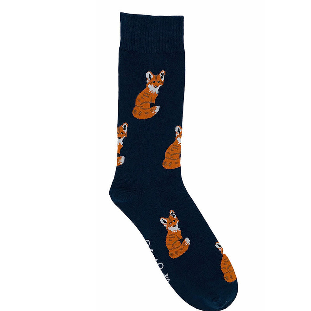 The Shuttle Socks Mens Fox Socks in Navy#Navy