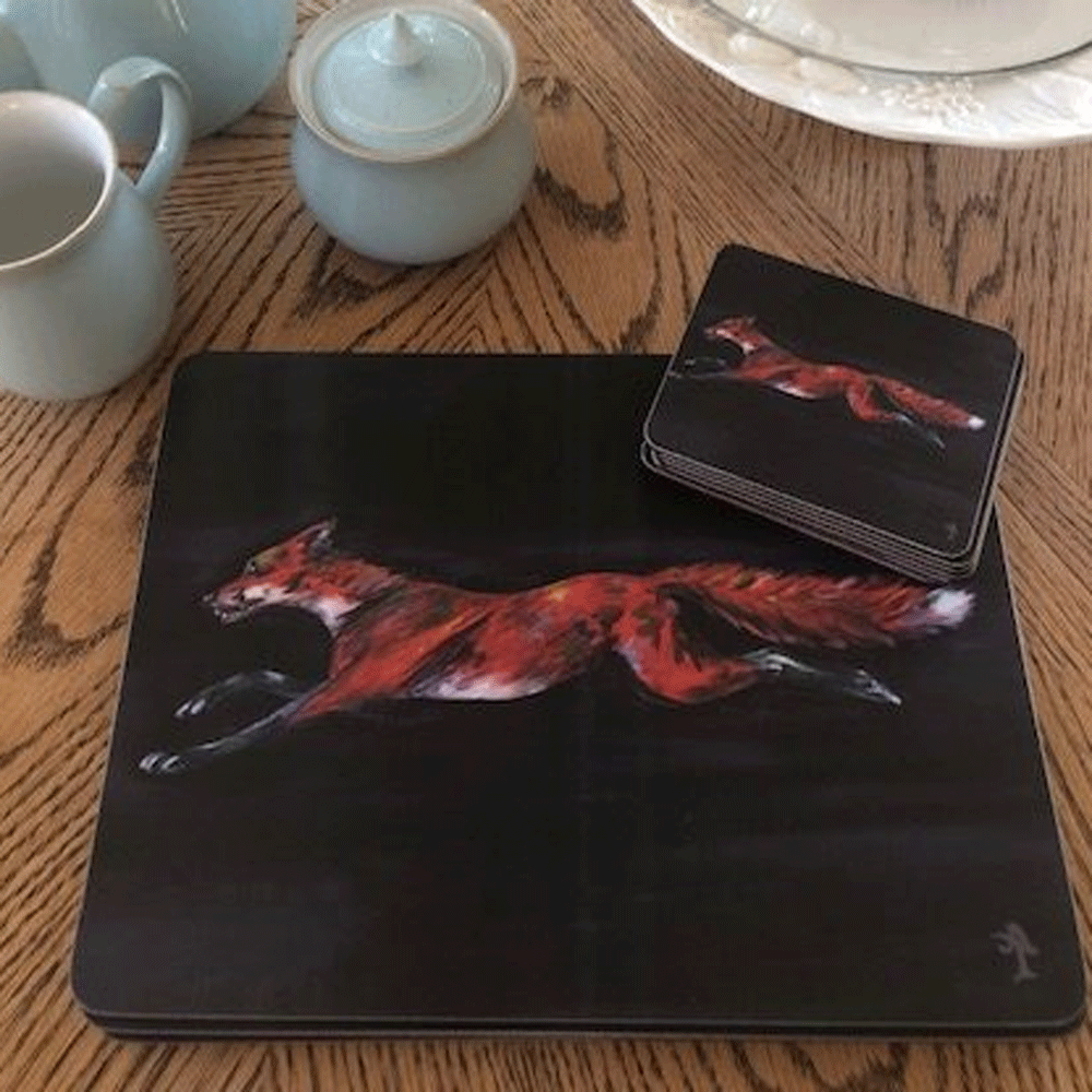 Anna Thompson Running Reynard Set of 4 Coasters