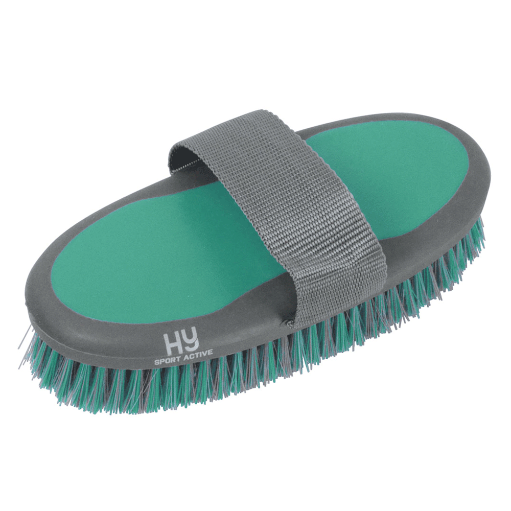 The Hy Sport Active Groom Body Brush in Emerald Green#Emerald Green