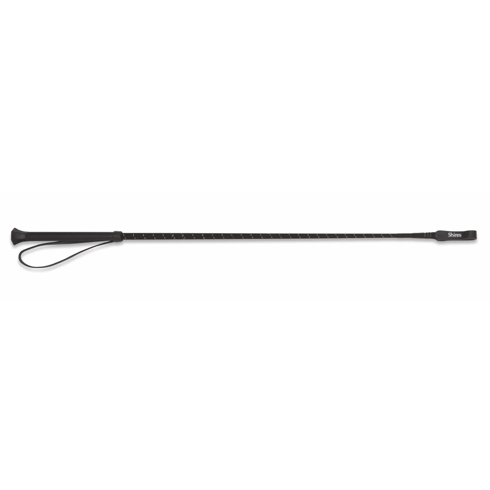 The Shires Reflective Thread Stem Whip in Black#Black