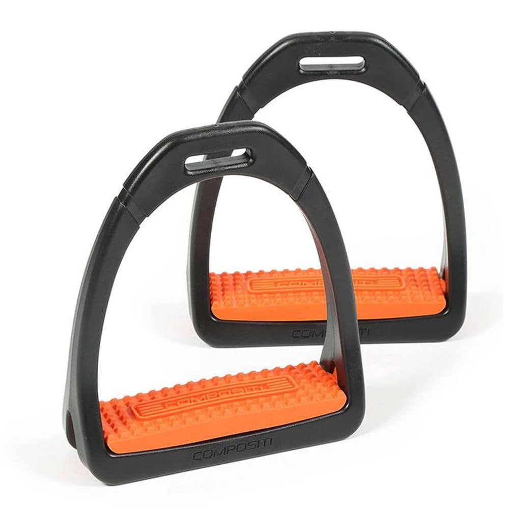 The Shires Childrens Compositi Premium Profile Stirrups in Orange#Orange