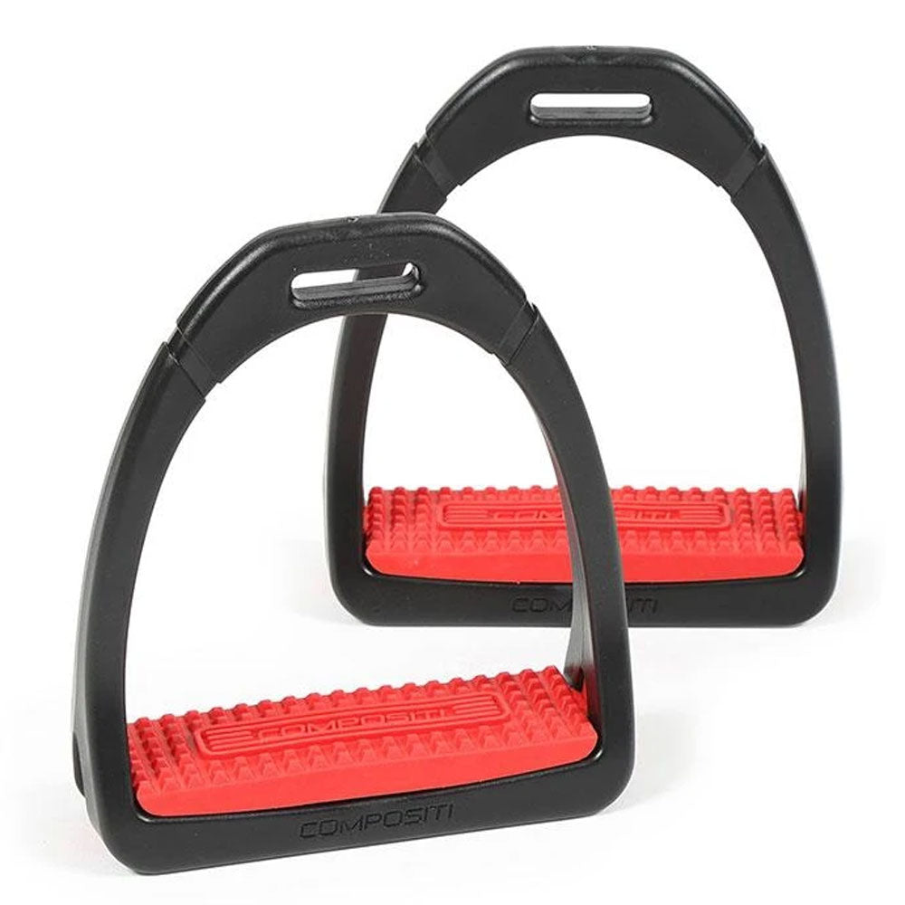 The Shires Childrens Compositi Premium Profile Stirrups in Red#Red