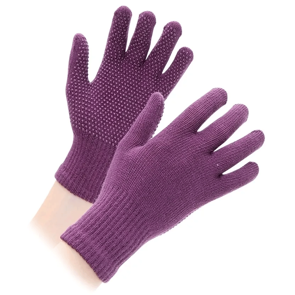 The Shires Adults Suregrip Riding Gloves in Purple#Purple