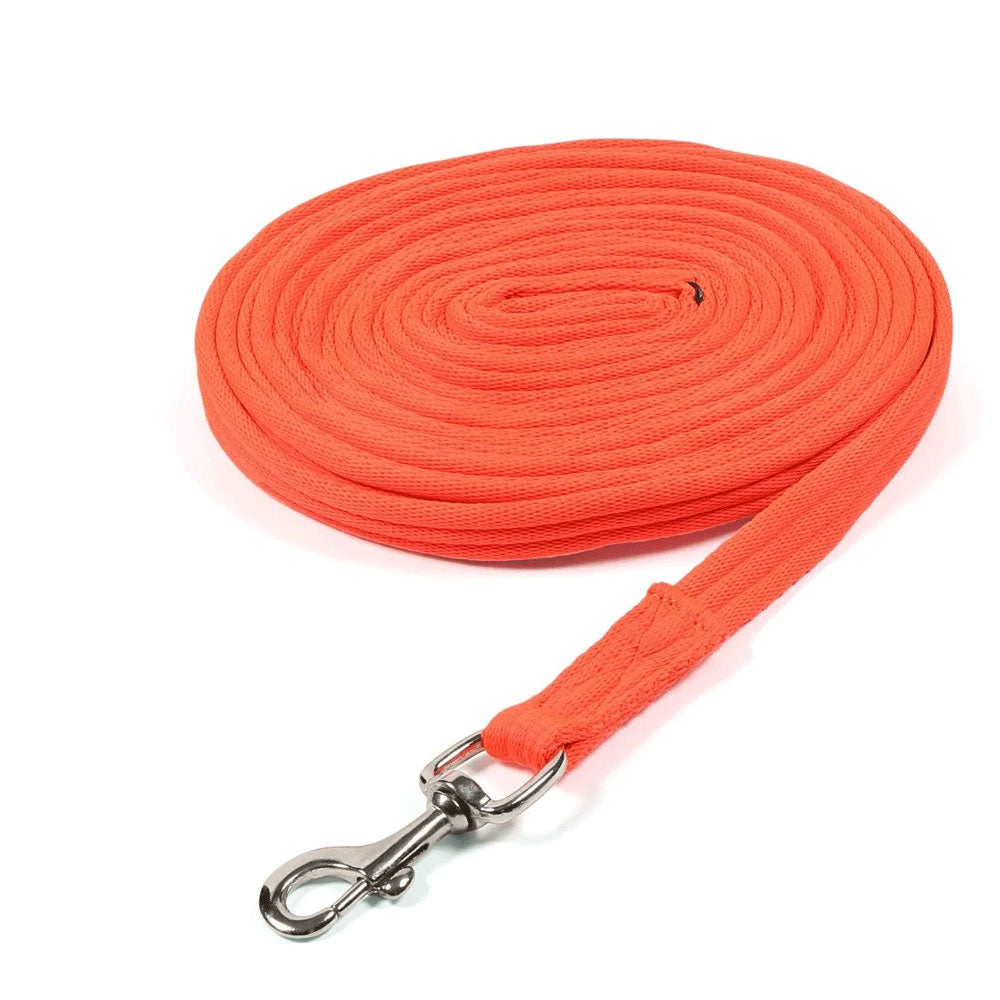The Shires Cushion Web Lunge Line 8m in Orange#Orange