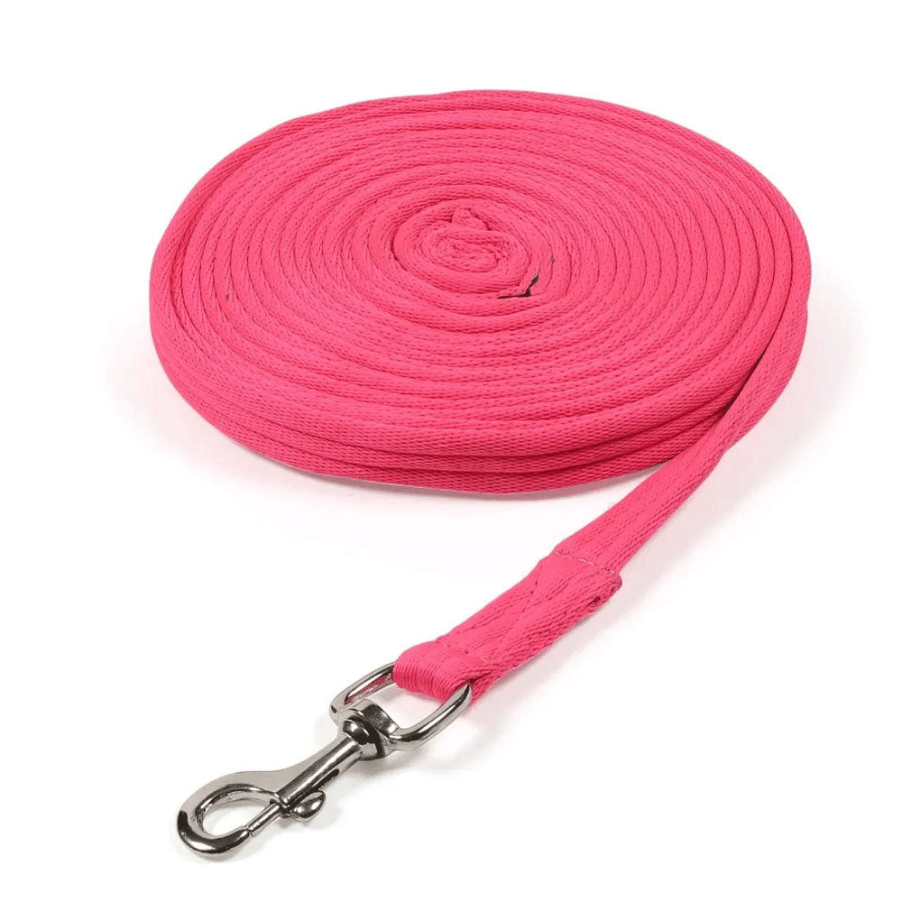 The Shires Cushion Web Lunge Line 8m in Pink#Pink