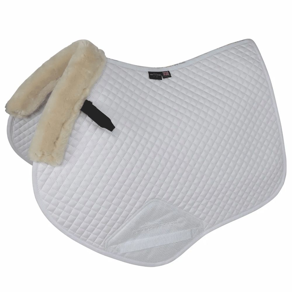 The Shires Performance SupaFleece Jump Saddlecloth in White#White