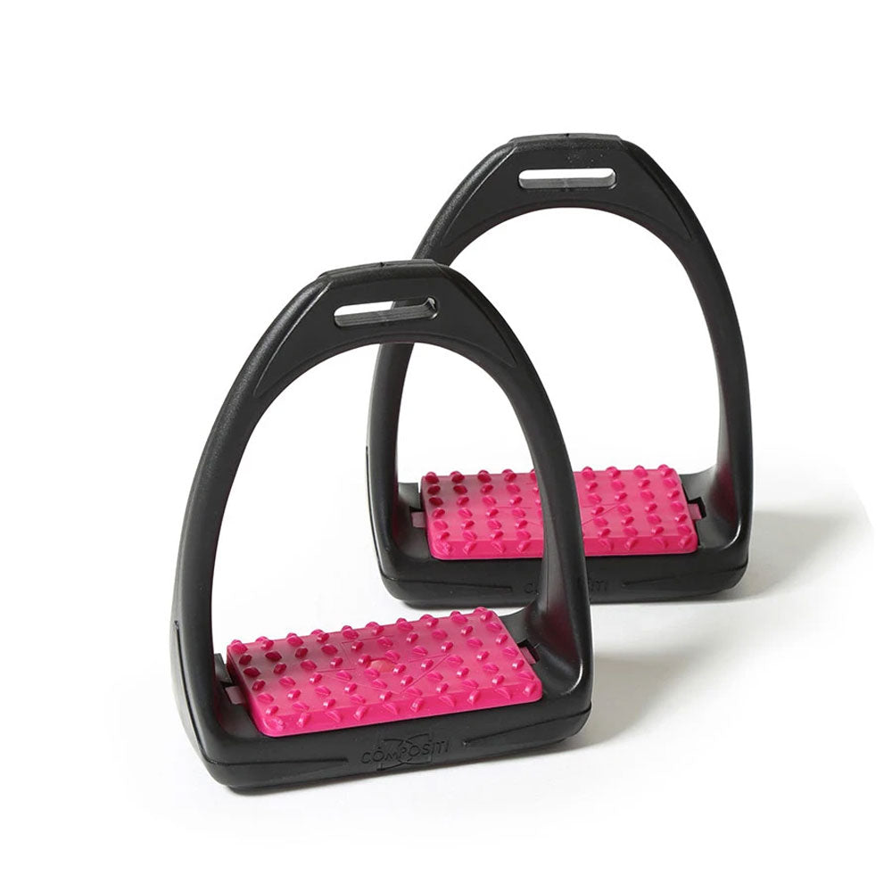 The Shires Compositi Reflex Stirrups in Raspberry#Raspberry