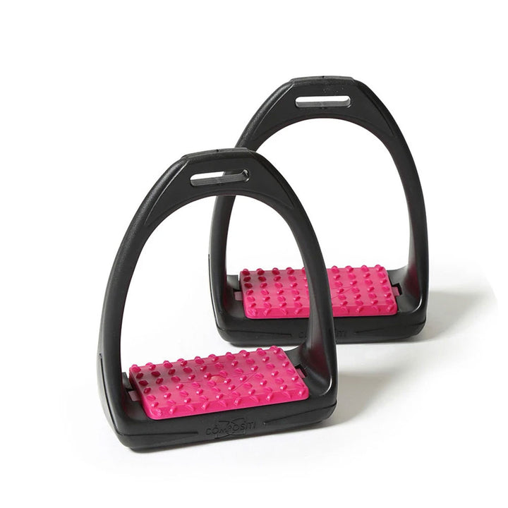 The Shires Compositi Reflex Stirrups in Raspberry#Raspberry