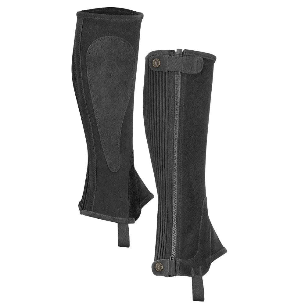 The Moretta Adults Suede Half Chaps in Black#Black