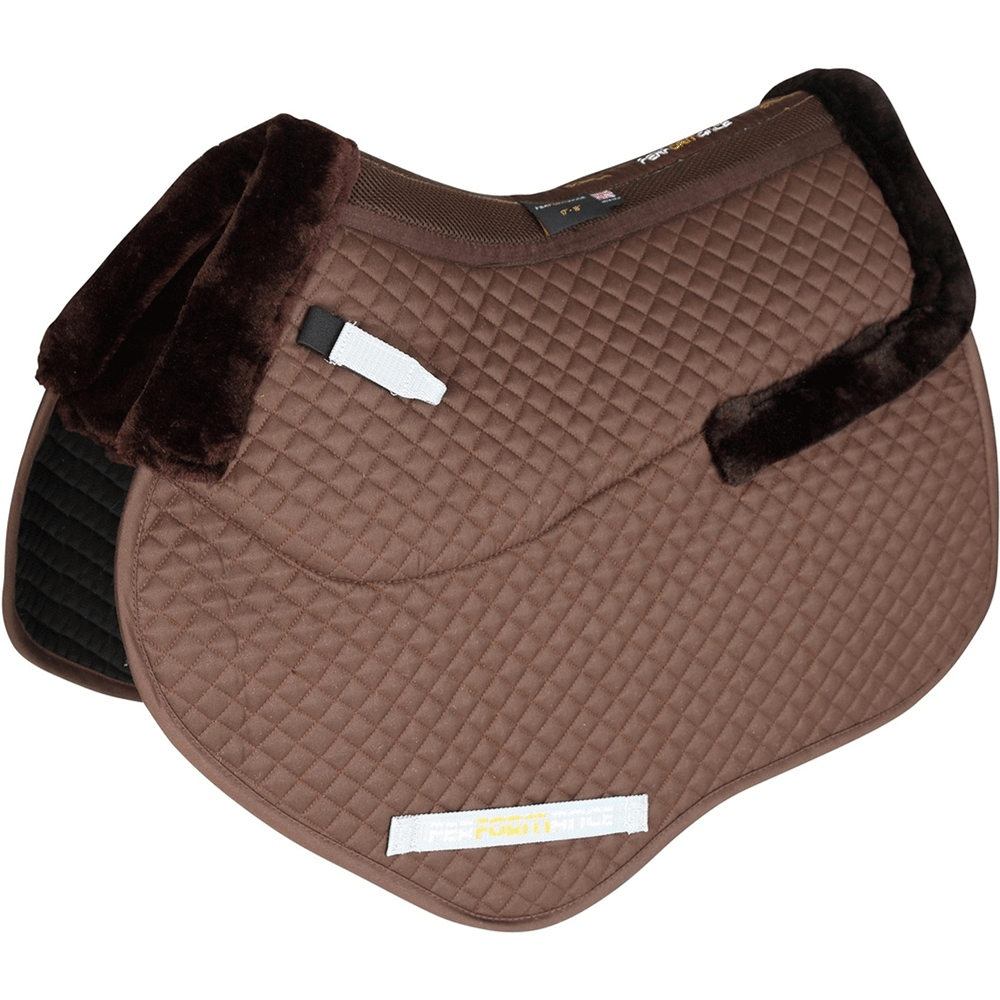 The Shires Performance Half Lined Jump Saddlecloth in Brown#Brown