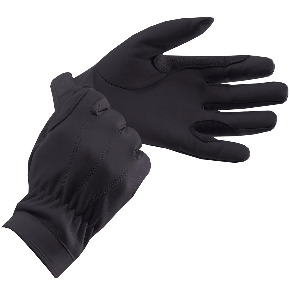 The Equetech Adults Leather Show Riding Gloves in Black#Black