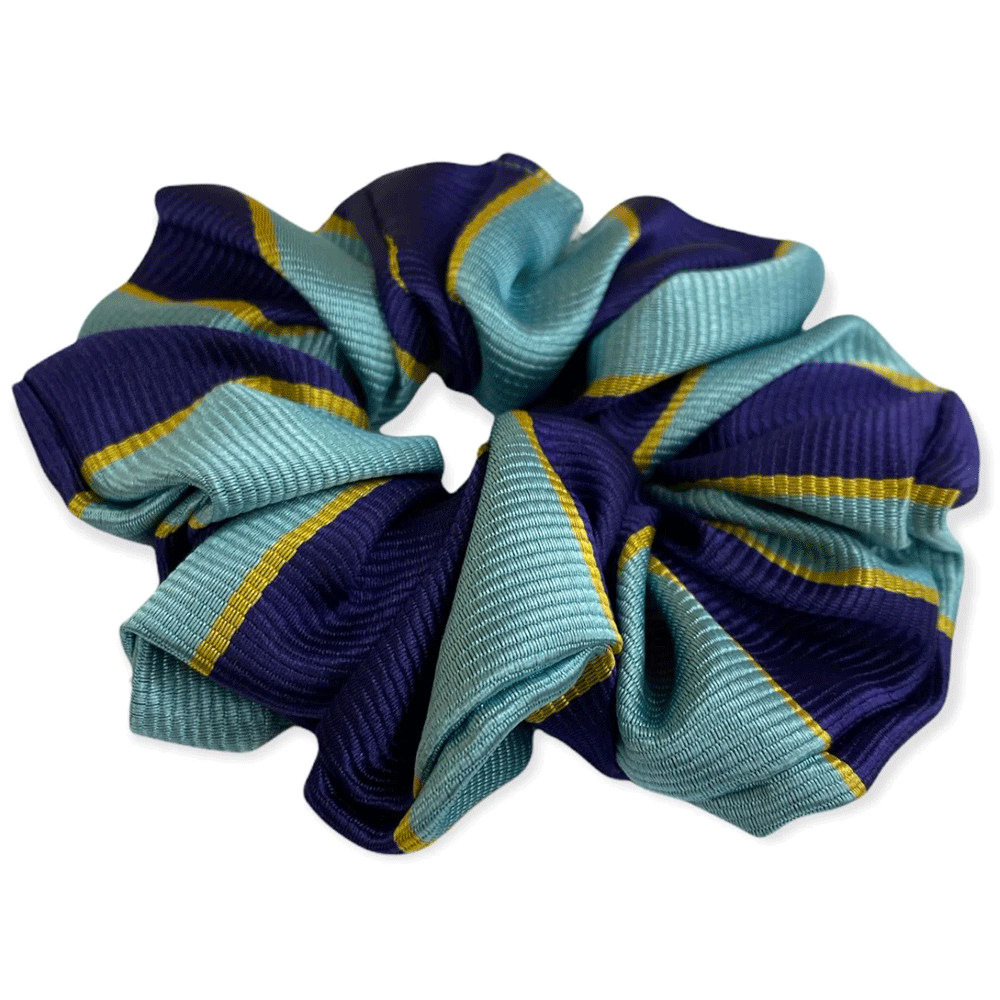 The Equetech Junior Hair Scrunchie - PC Stripes in Grey Stripe#Grey Stripe