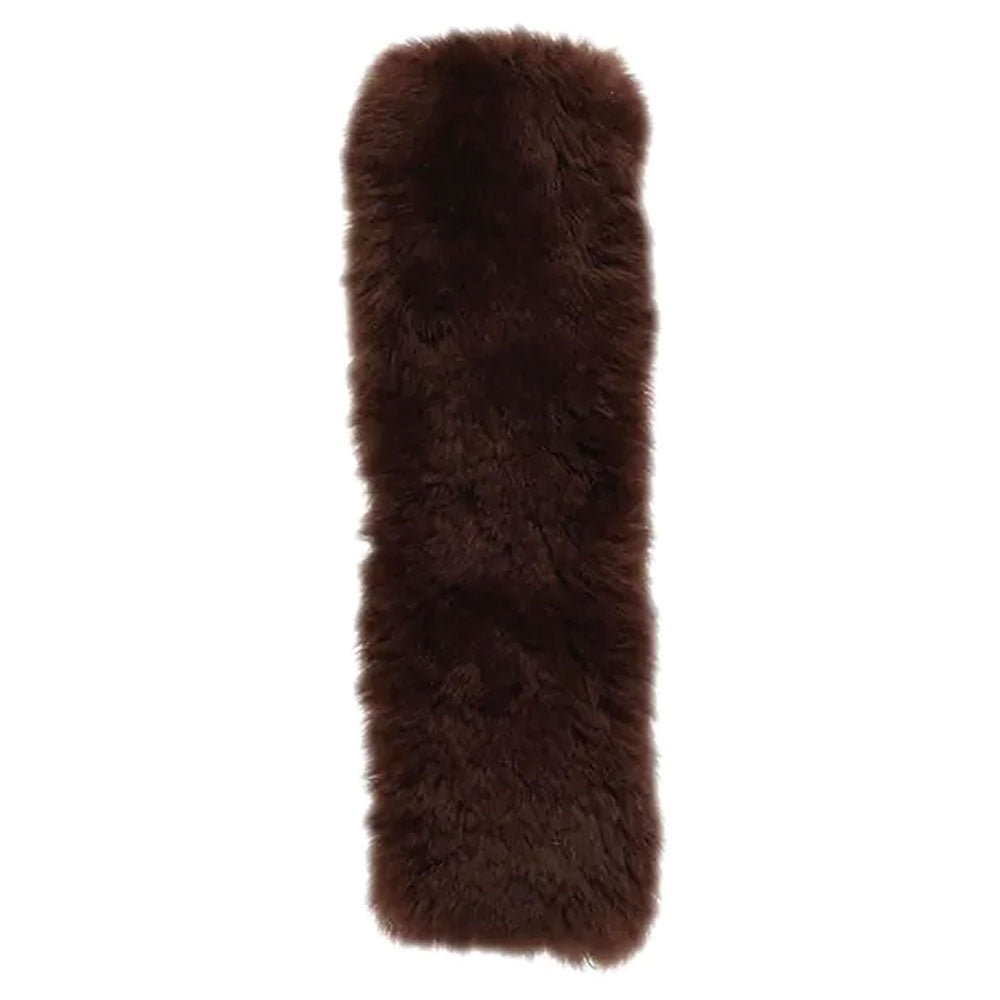 The Dever Fluffy Noseband Cover in Brown#Brown