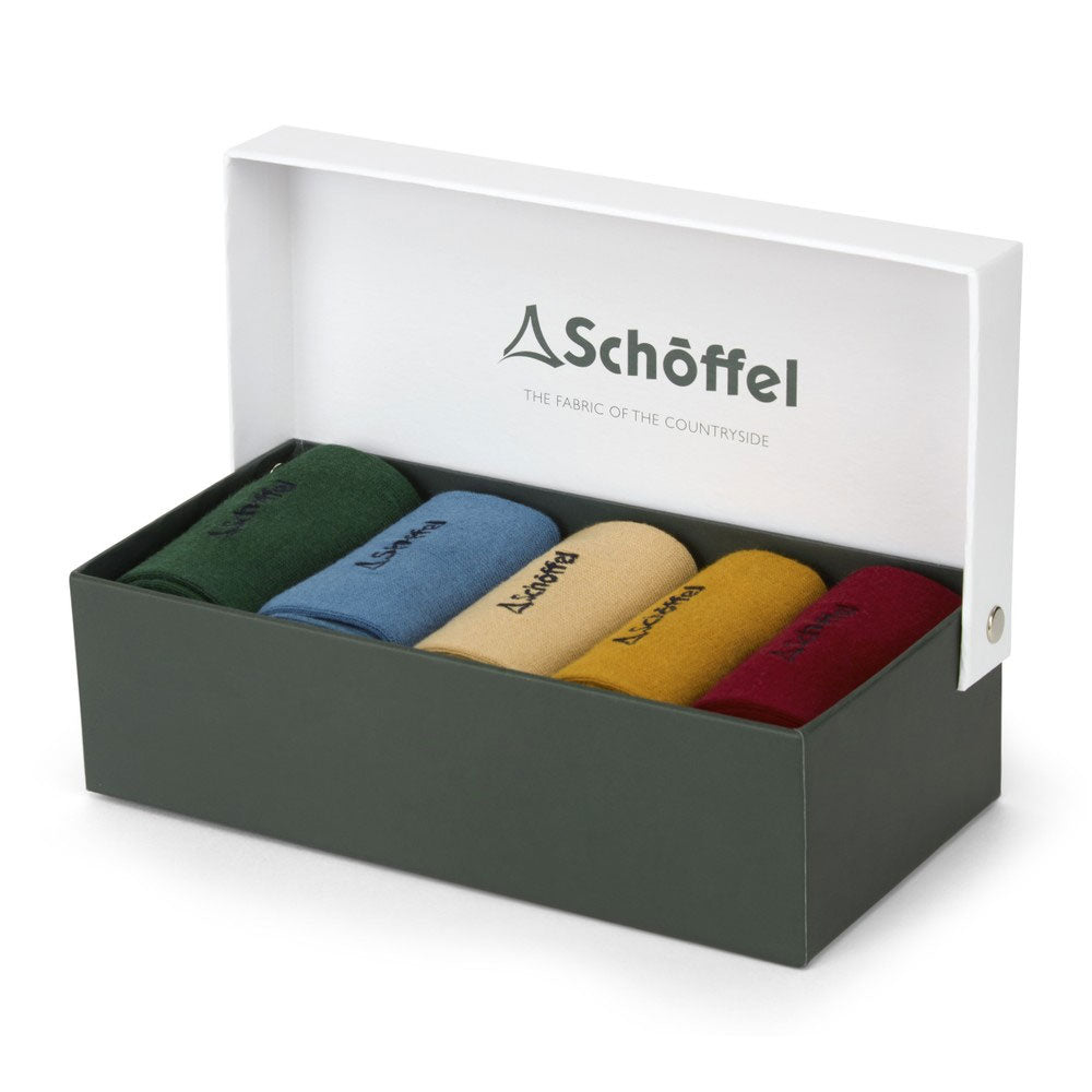 The Schoffel Mens Bamboo Sock Gift Box (Box of 5) in Cream Stripe#Cream Stripe