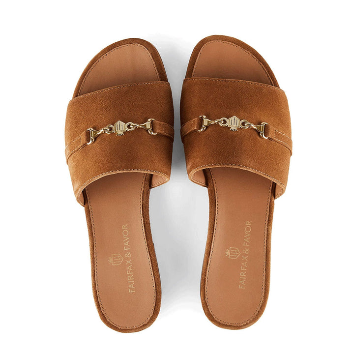 The Fairfax & Favor Ladies Heacham Sliders in Tan#Tan