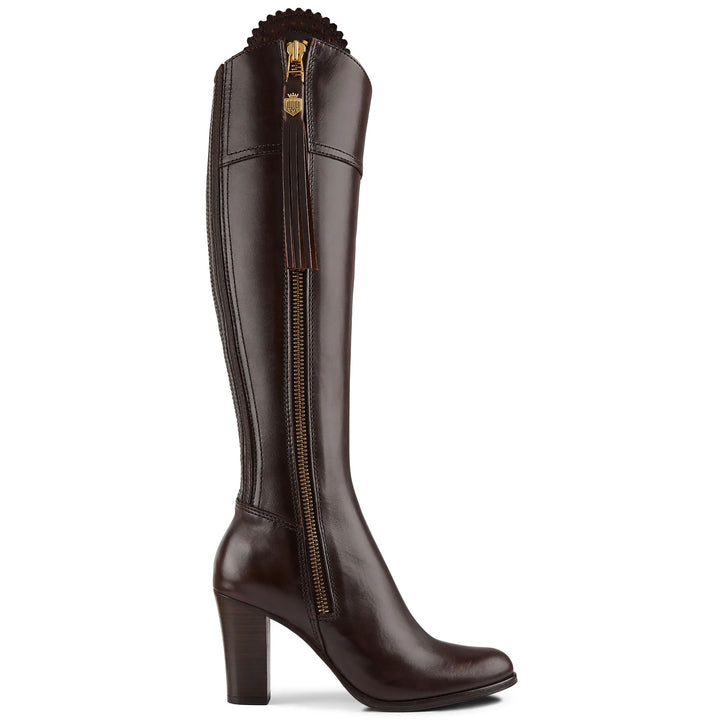 The Fairfax & Favor Ladies Leather High Heeled Regina in Mahogany#Mahogany