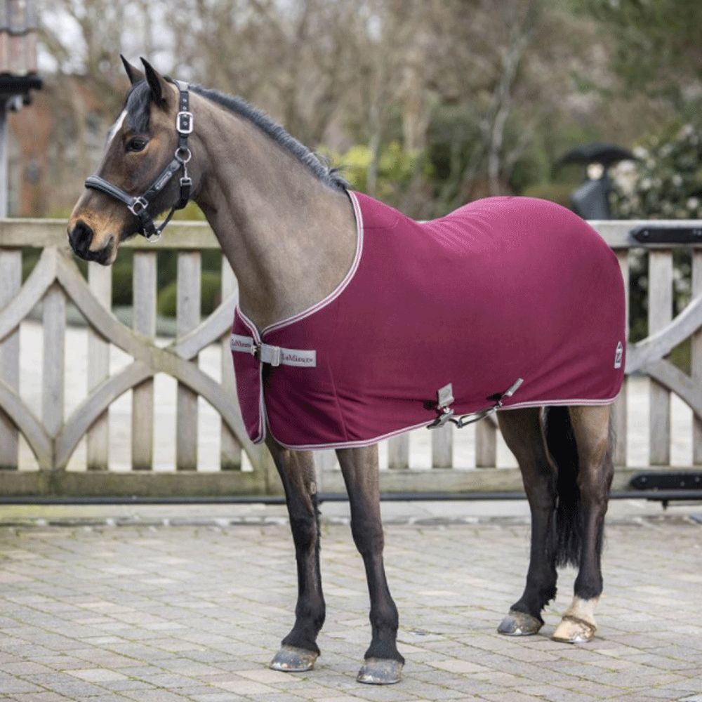 The LeMieux Arika Jersey-Tek Fleece Rug in Burgundy#Burgundy
