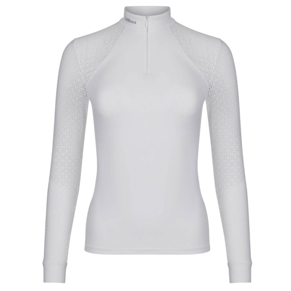 The LeMieux Ladies Olivia Long Sleeve Show Shirt in White#White