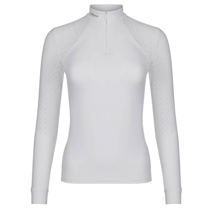 The LeMieux Ladies Olivia Long Sleeve Show Shirt in White#White