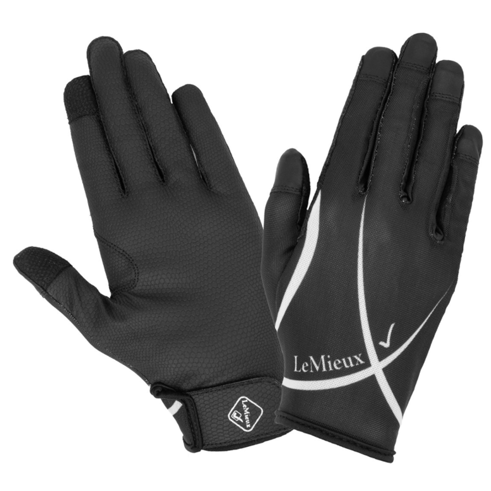 The LeMieux Pro Touch Soleil Mesh Riding Glove in Black#Black