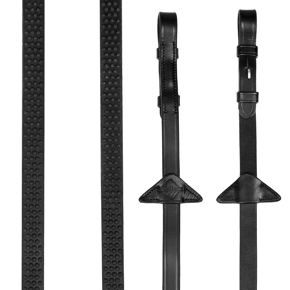 The LeMieux Rubber Reins in Black#Black