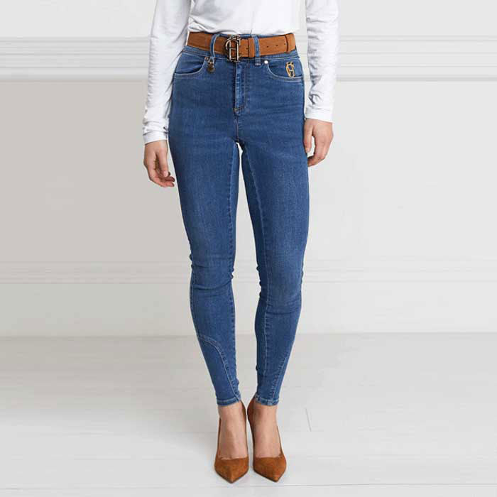 The Holland Cooper Ladies Petite Jodhpur Jeans in Denim#Denim