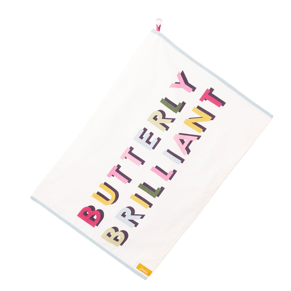 The Joules Single Tea Towel in Cream Print#Cream Print