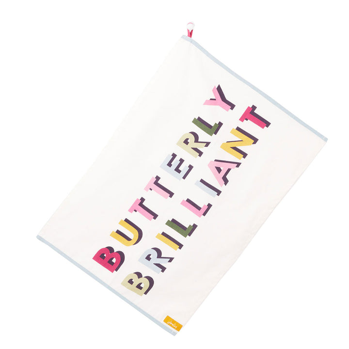 The Joules Single Tea Towel in Cream Print#Cream Print