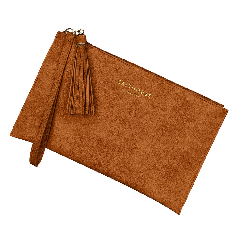 The Salthouse Serafina Clutch Bag in Tan#Tan
