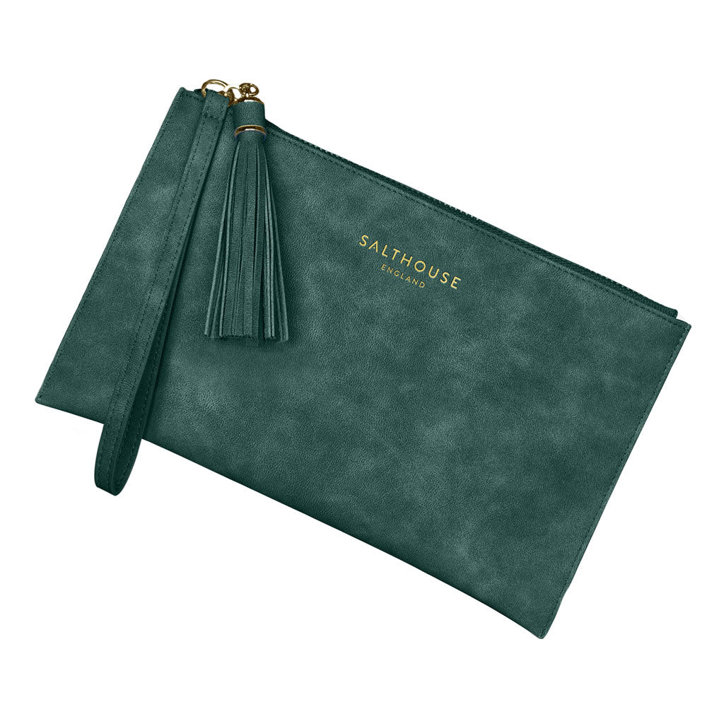The Salthouse Serafina Clutch Bag in Dark Green#Dark Green