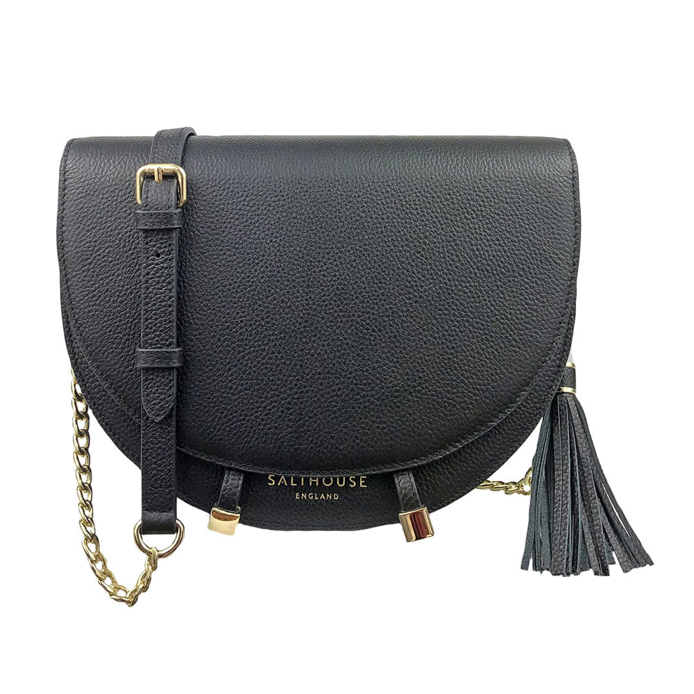 The Salthouse Floriana Grande Saddle Bag in Black#Black