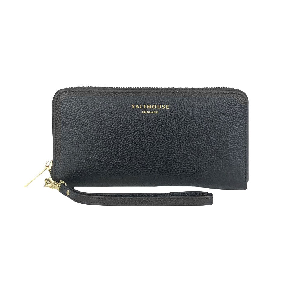 The Salthouse Valentina Zip Around Wallet in Black#Black