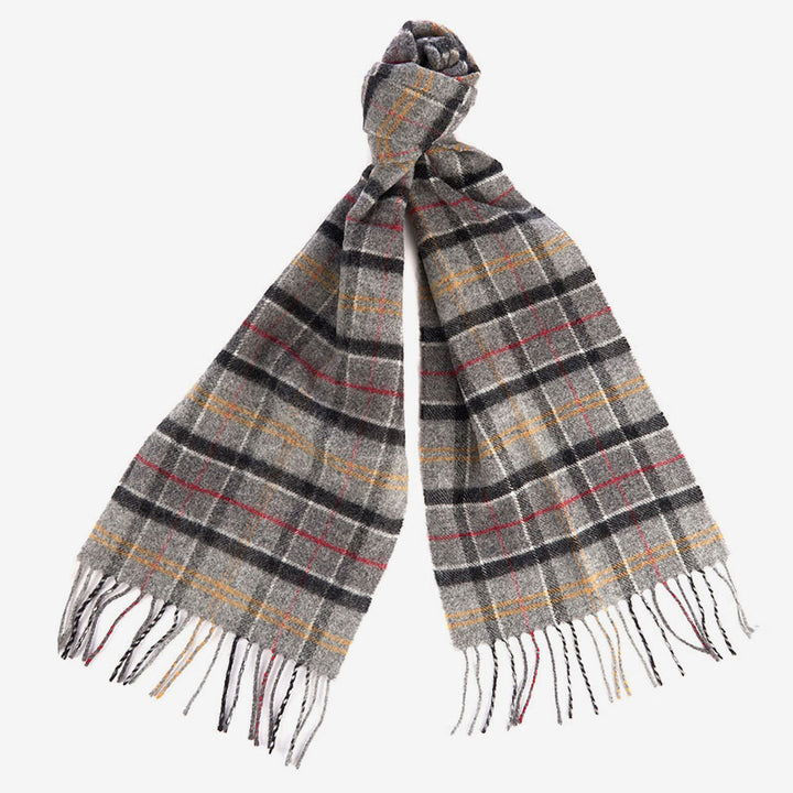 The Barbour Tartan Lambswool Scarf in Light Grey#Light Grey