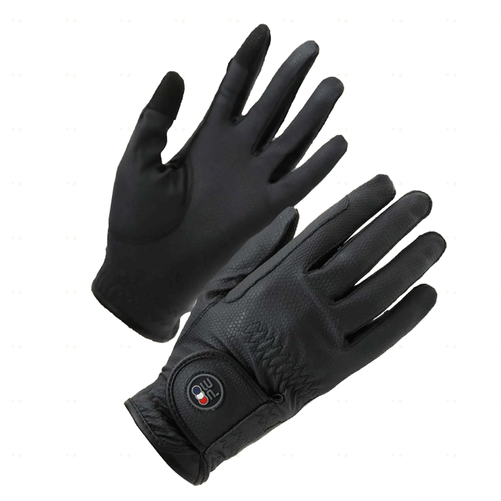 The Premier Equine Metaro Ladies Riding Gloves in Black#Black