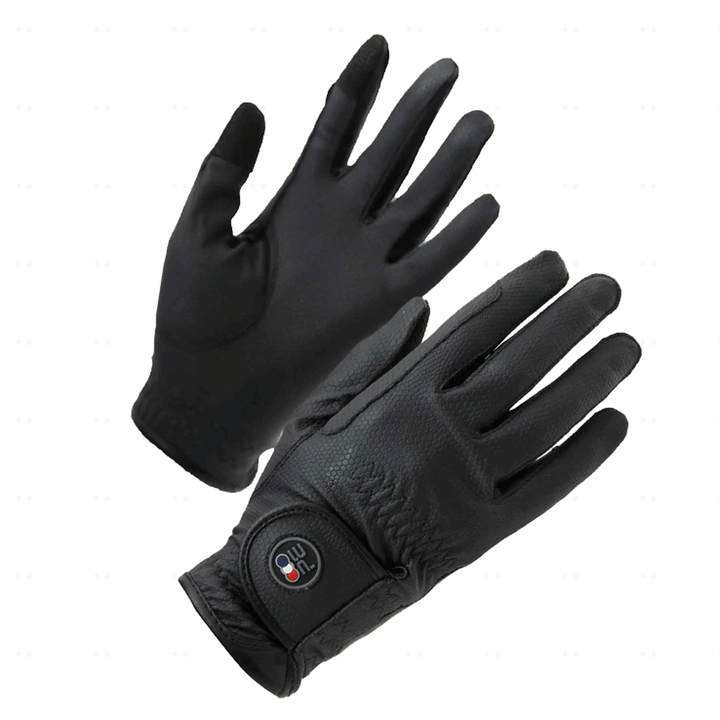 The Premier Equine Metaro Ladies Riding Gloves in Black#Black