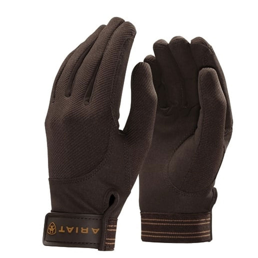 The Ariat Tek Grip Riding Gloves in Brown#Brown