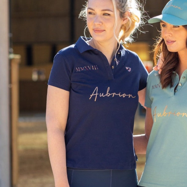 The Aubrion Ladies Team Polo in Navy#Navy