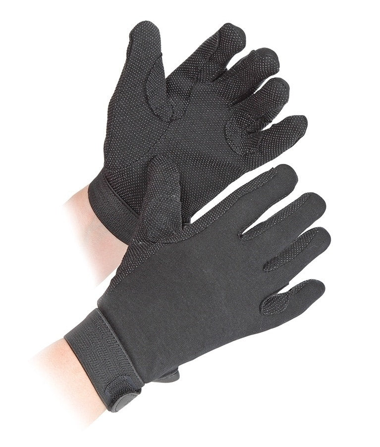 The Shires Childrens Newbury Riding Gloves in Black#Black