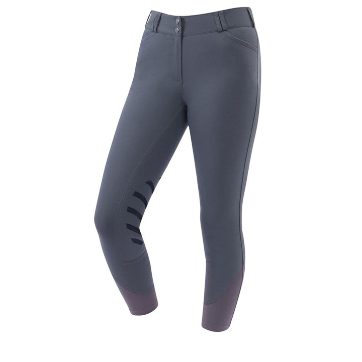 The Dublin Ladies Prime Gel Knee Patch Breeches in Grey#Grey