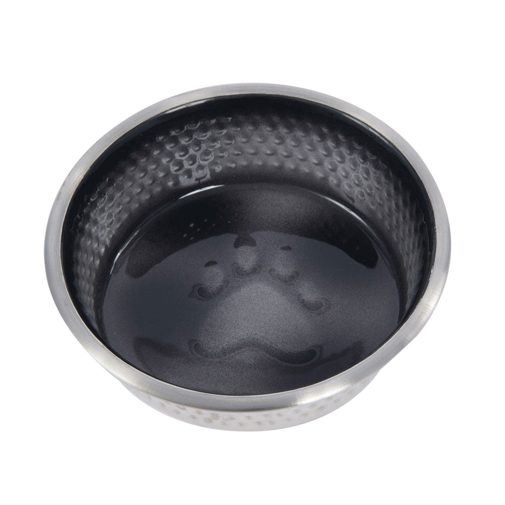 The Weatherbeeta Non-Slip Stainless Steel Shade Dog Bowl in Black#Black