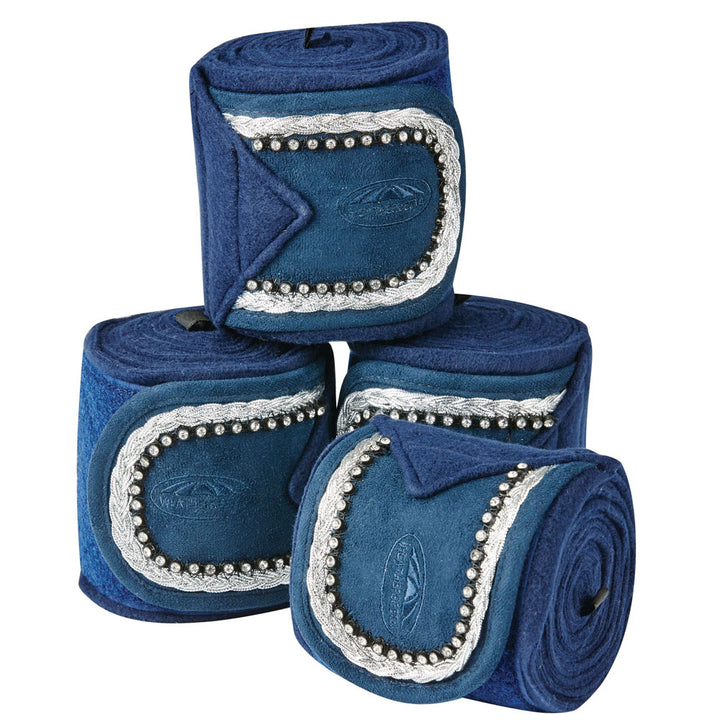 The Weatherbeeta Fleece Bling Bandage 4 Pack in Navy#Navy