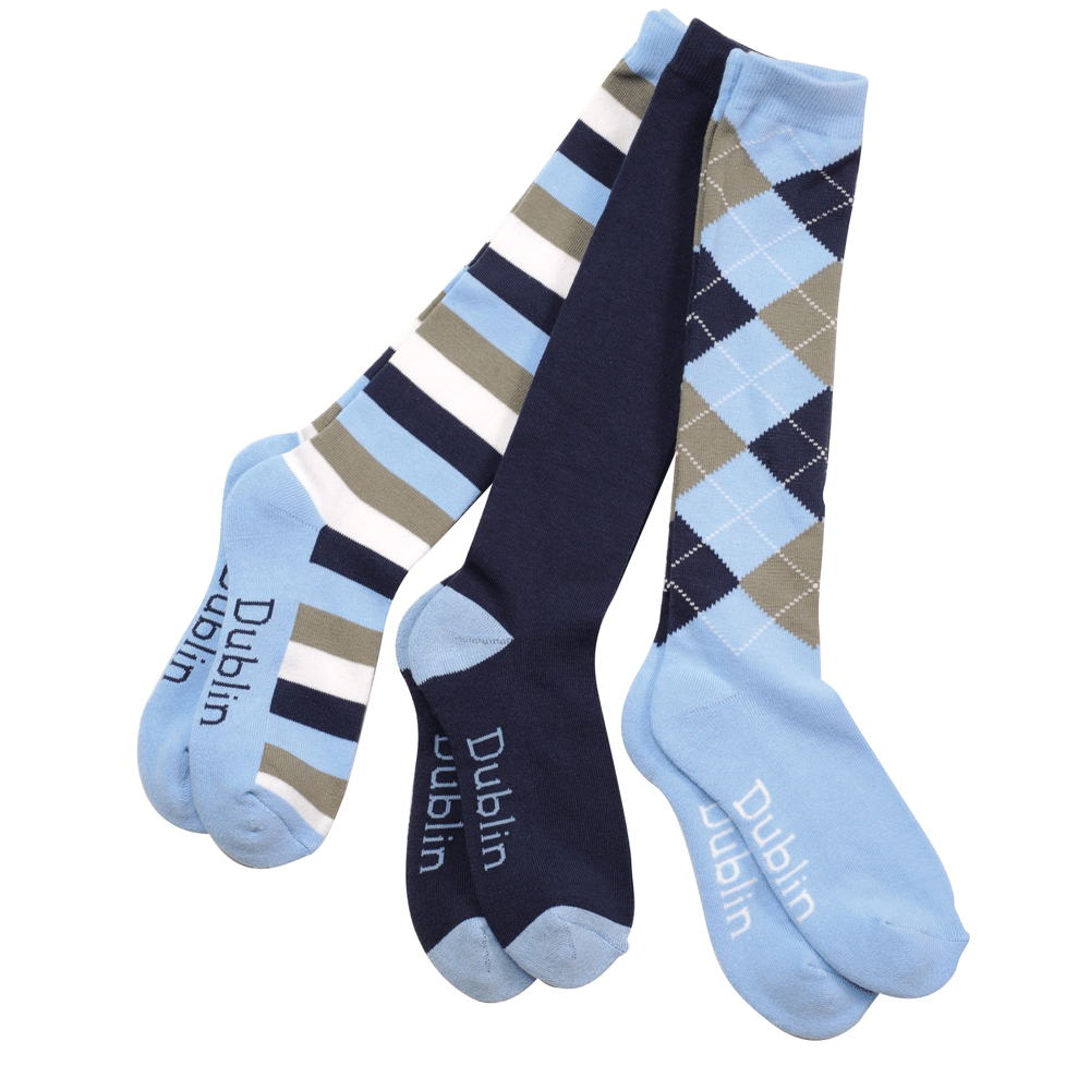 The Dublin Socks 3 Pack in Navy Print#Navy Print